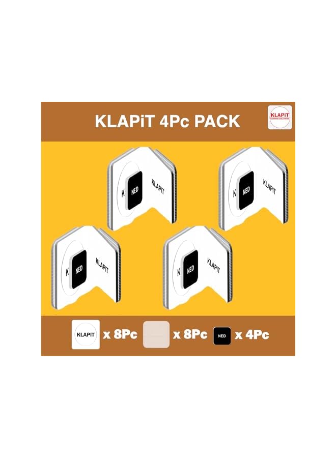 KLAPiT KLAPiT Magnetic Picture Hanging Strips with Nano Technology: Premium Alternative to Mounting Tapes & Double-Sided Tapes - Heavy Duty, Drill-Free & Damage-Free Hanging- White (8 pc pack)  - Image 4