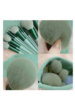Bonita Upgraded Piece Makeup Brush Set,Premium Wood Blending Face Powder Blush Concealers Eyeshadow Brush Make up Brushes Set Round Brush Poach (GREEN)  - Image 4