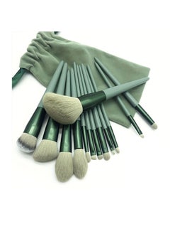 Bonita Upgraded Piece Makeup Brush Set,Premium Wood Blending Face Powder Blush Concealers Eyeshadow Brush Make up Brushes Set Round Brush Poach (GREEN)  - Image 1