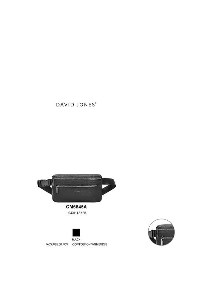 David Jones womens fanny pack bag in model CM68451 David Jones Waiste And Shoulder Sport Style Fanny Pack Color Black - Image 5