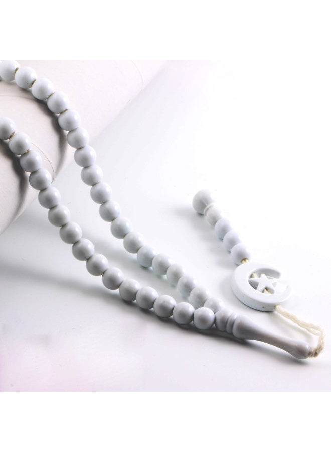 NIBEMINENT 99 Muslim Prayer Beads White/8mm