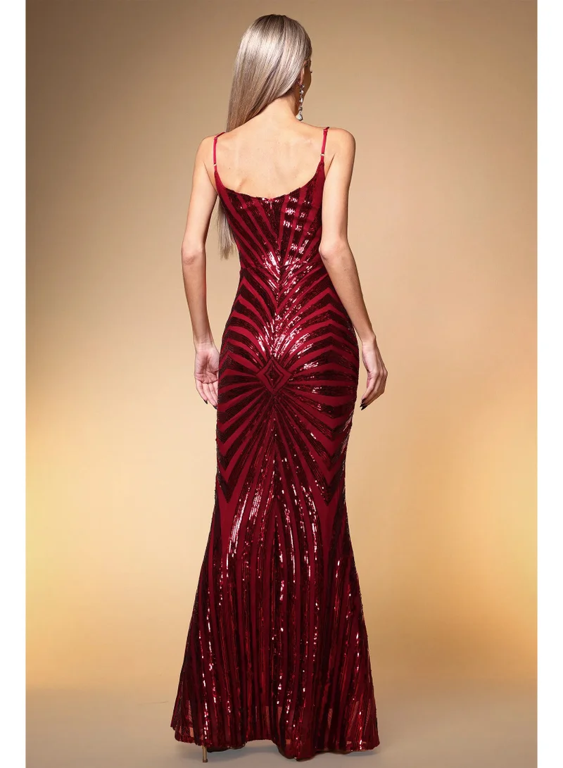 Bella Barnett  Nevaeh Sexy Contour Geometric Sequin Maxi Dress for Women | Best Price UAE