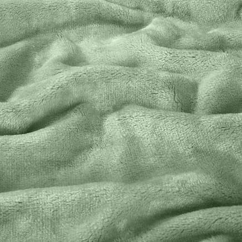 haus & kinder Fur Blanket & Hooded Blanket for New Born Upto 6 Months - 450 GSM Super Soft Blanket for New Born Baby, Warm Blankets for Winter, Baby Warm Blanket Plush, 75X75 CM, Sage Green, 1 Pc - Image 5