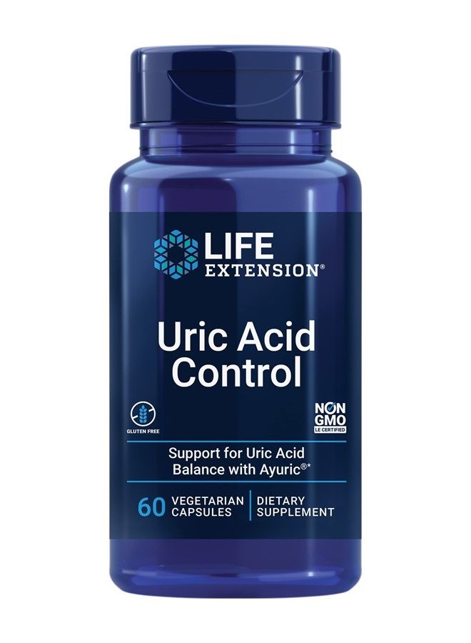 Life Extension Uric Acid Control, 60 Vegetarian Capsules - Image 1
