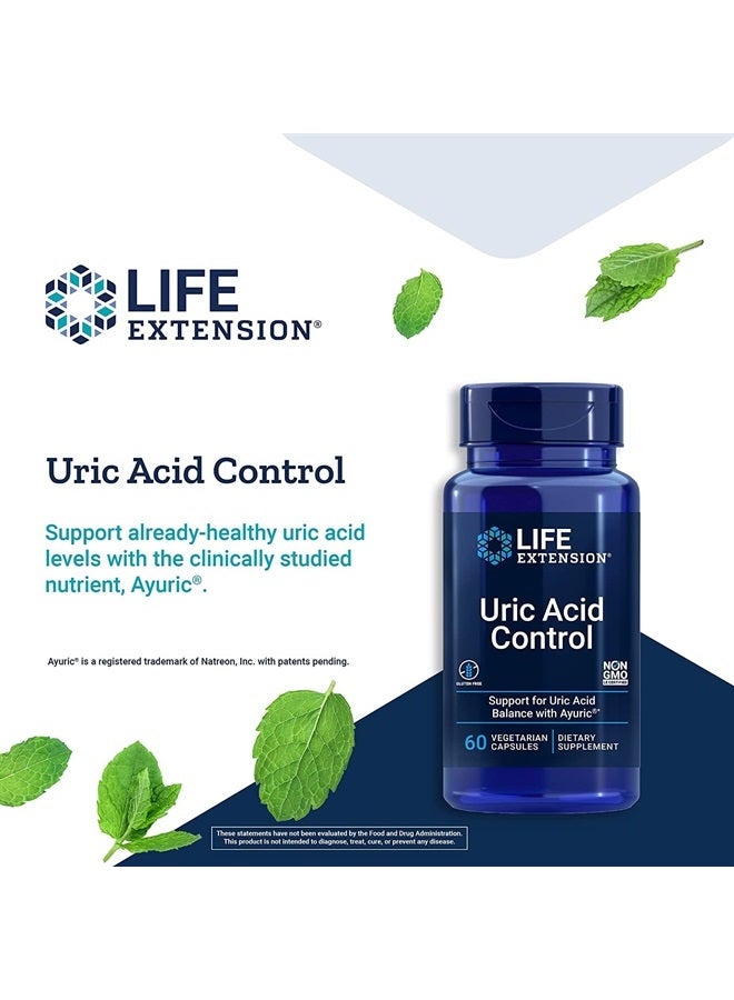 Life Extension Uric Acid Control, 60 Vegetarian Capsules - Image 3