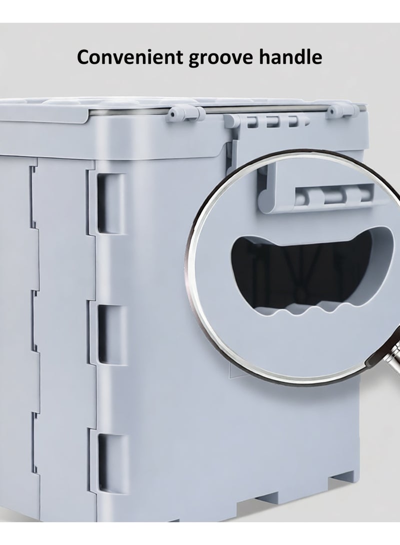 YY-ريشير مرحاض محمول قابل للطي مع غطاء، مصنوع من مادة ABS، مناسب للسفر بالسيارة، والرحلات، والرحلات، والقوارب، والشواطئ - Image 4