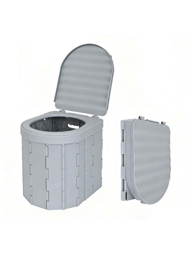 YY-ريشير مرحاض محمول قابل للطي مع غطاء، مصنوع من مادة ABS، مناسب للسفر بالسيارة، والرحلات، والرحلات، والقوارب، والشواطئ - Image 1