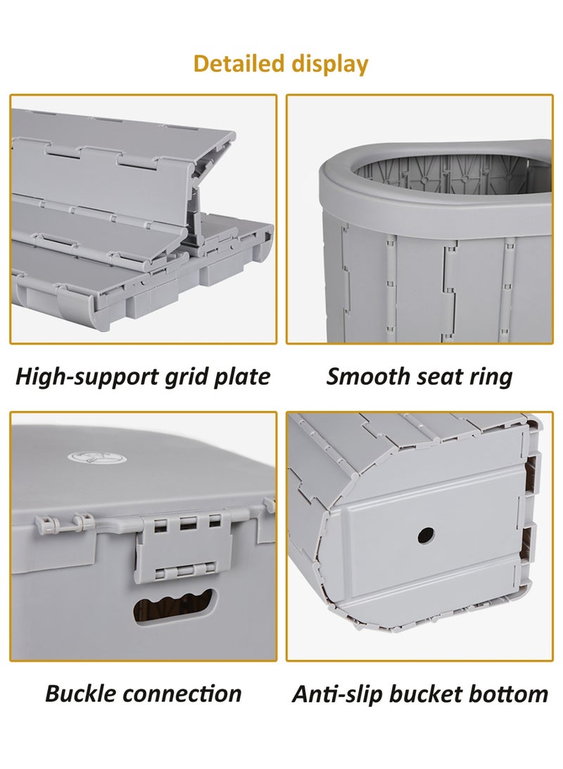 YY-ريشير مرحاض محمول قابل للطي مع غطاء، مصنوع من مادة ABS، مناسب للسفر بالسيارة، والرحلات، والرحلات، والقوارب، والشواطئ - Image 5