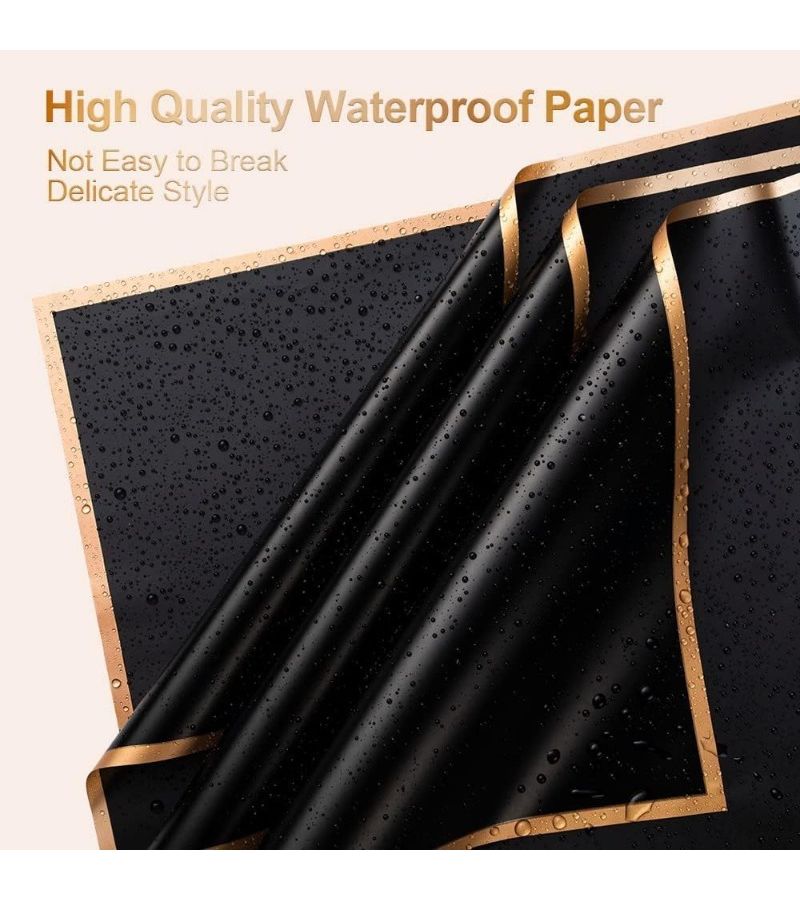 Pink Korean Style Gold Edge Jelly Film Wrapping Paper 100 Sheets for Flower Bouquet Waterproof - Image 4