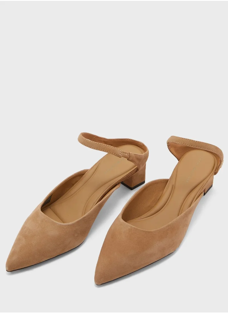 TOMMY HILFIGER Pointy Mid Heel Mule Platform Pumps