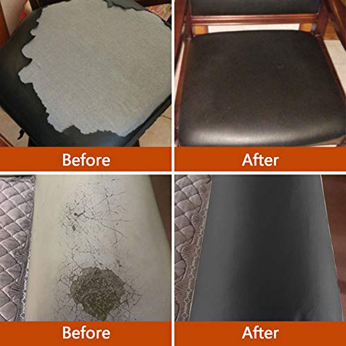 DXBULL Large Leather Repair Patch 17.3x78.7 inch Repair Tape Self-Adhesive for Furniture Sofas Car Seats Chair Couches Handbags Jackets Decorative Home Hotel Wall (Black) - Image 3
