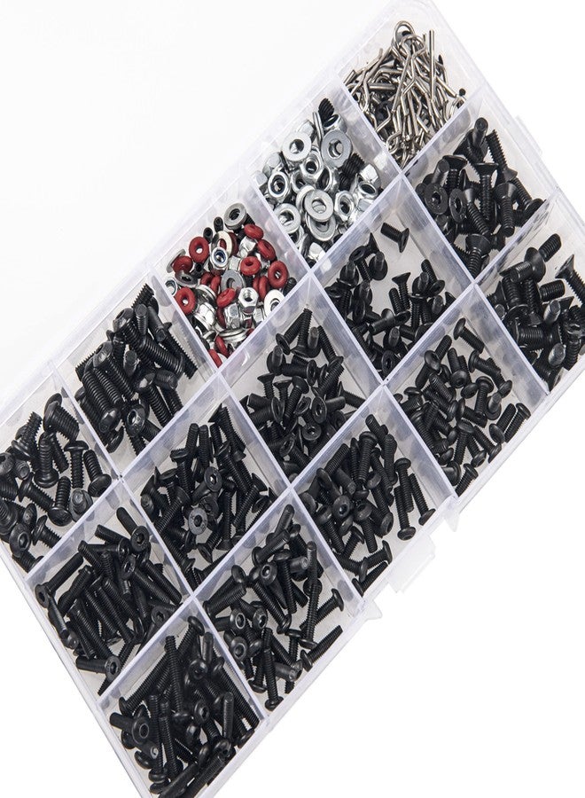 Vgoohobby 520Pcs Universal RC M3 M4 Screws Kit M3 M4 Washer Lock Nut R Buckle Body Clips 2x10mm Pins Compatible with 1/8 1/10 HSP Axial SCX10 Traxxas Arrma Losi RC Car Truck Repair Tool Box - Image 4