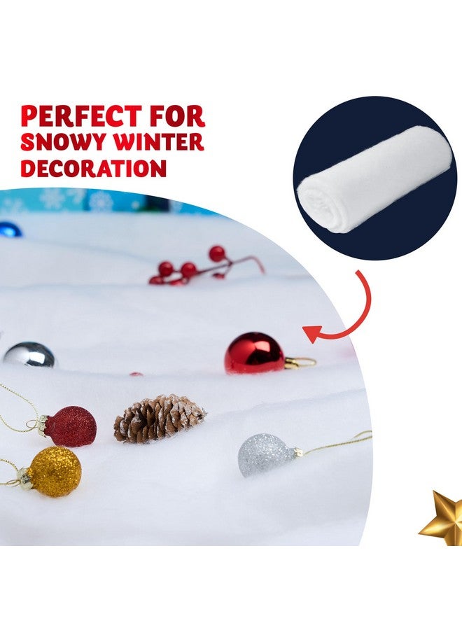 JOYIN Christmas Snow Blanket Roll (15In x 10Ft), 3 Pcs Soft Thick Artificial Snow Blanket, Snow Rolls, Snow Sheets, Fake Snow Cotton Fabric for Christmas Holiday Winter Decoration - Image 3