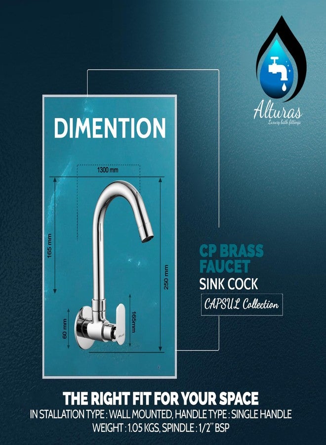 ALTURAS Kitchen Sink Cock with 360 Degree Swivel Spout | Kitchen Sink Tap | Kitchen Faucet | Tap for Kitchen (Capsule) - Image 2