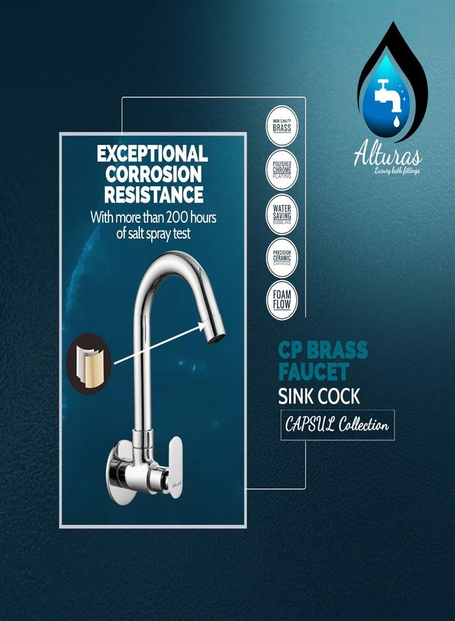 ALTURAS Kitchen Sink Cock with 360 Degree Swivel Spout | Kitchen Sink Tap | Kitchen Faucet | Tap for Kitchen (Capsule) - Image 5