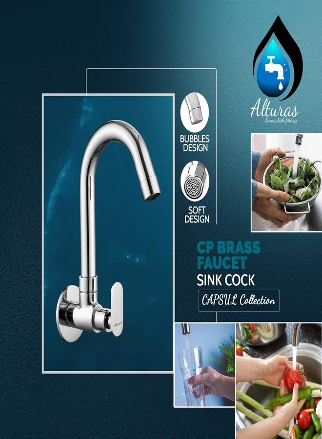 ALTURAS Kitchen Sink Cock with 360 Degree Swivel Spout | Kitchen Sink Tap | Kitchen Faucet | Tap for Kitchen (Capsule) - Image 4