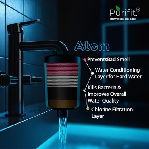 Purifit Shower & Tap Filter for Hard Water | Compact Water Softener for Bathroom Tap & Shower | Reduces Hair Fall, Dry Skin & Chlorine | Premium Matte Finish | Long-Lasting Filter - Image 2