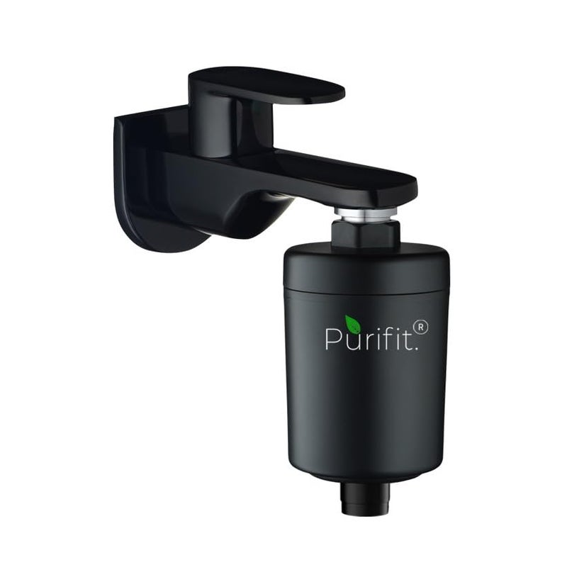Purifit Shower & Tap Filter for Hard Water | Compact Water Softener for Bathroom Tap & Shower | Reduces Hair Fall, Dry Skin & Chlorine | Premium Matte Finish | Long-Lasting Filter - Image 1