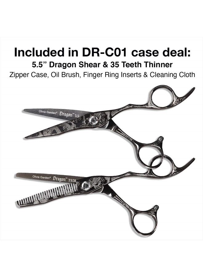 Olivia Garden Dragon Shear and Thinner Zipper Case deal (5.5" contains: DR-55, DR-T628) - Image 2
