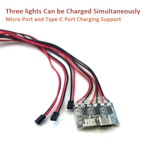 SoloGood طقم أضواء LED لطائرة RC للدراجة والطائرة النفاثة والطائرات ذات الأجنحة الثابتة والطائرات الرباعية، أضواء LED قابلة للشحن باللون الأحمر والأخضر والأبيض - Image 3