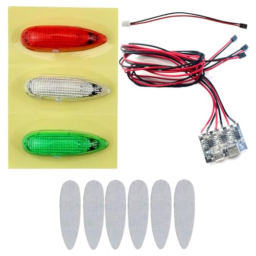 SoloGood طقم أضواء LED لطائرة RC للدراجة والطائرة النفاثة والطائرات ذات الأجنحة الثابتة والطائرات الرباعية، أضواء LED قابلة للشحن باللون الأحمر والأخضر والأبيض - Image 4
