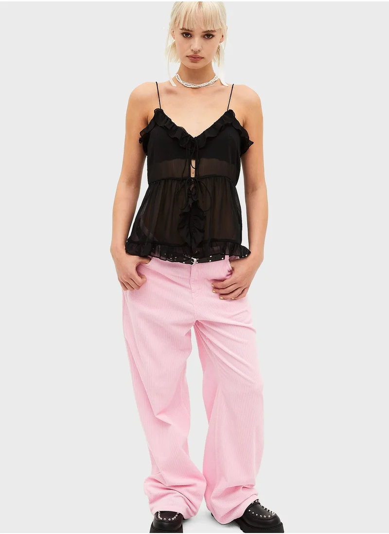 MONKI Cut Out Mesh Cami
