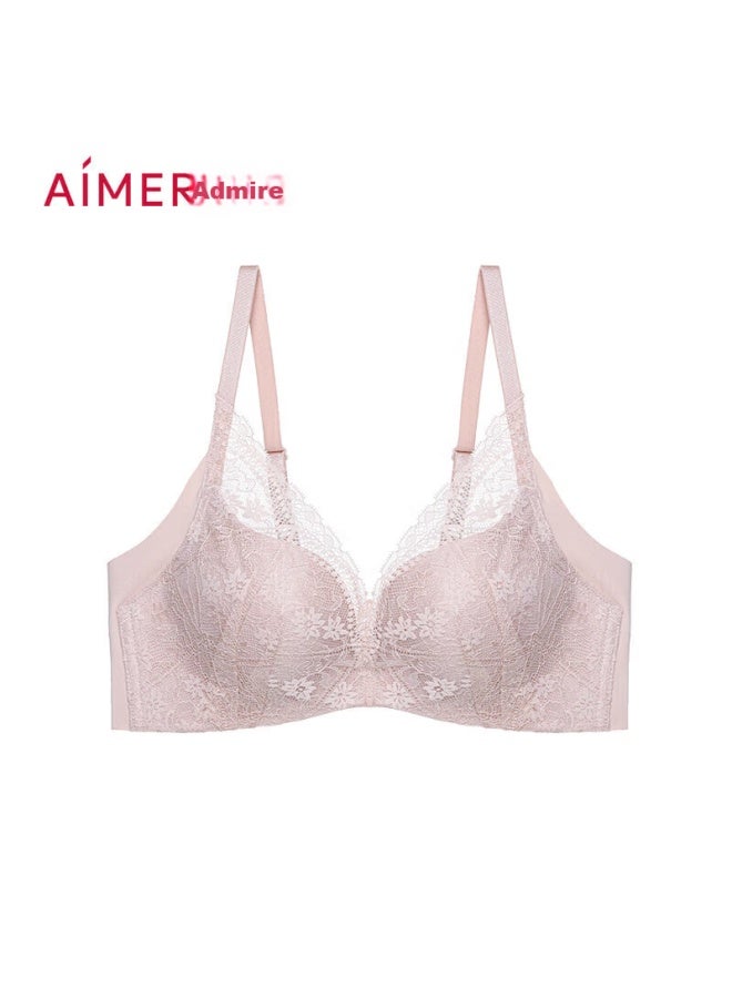 Aimer Lace Push-up Bra Without Underwire For Small And Breathable, Pink - B75 - Image 4