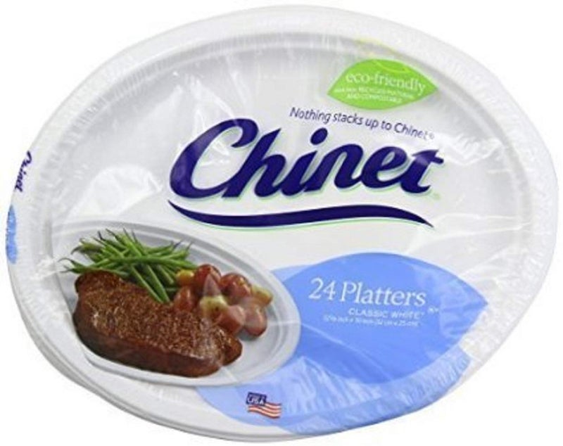 Chinet Premium 12 5/8 x 10-Inch Paper Platters, 24 ct - 2 Pack - Image 1