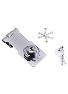 Generic Keyed Hasp Locks, Cabinet Locks with Keys and Screws, Silver, 4 Inches  - Image 1