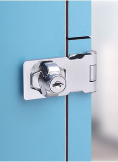 Generic Keyed Hasp Locks, Cabinet Locks with Keys and Screws, Silver, 4 Inches  - Image 2