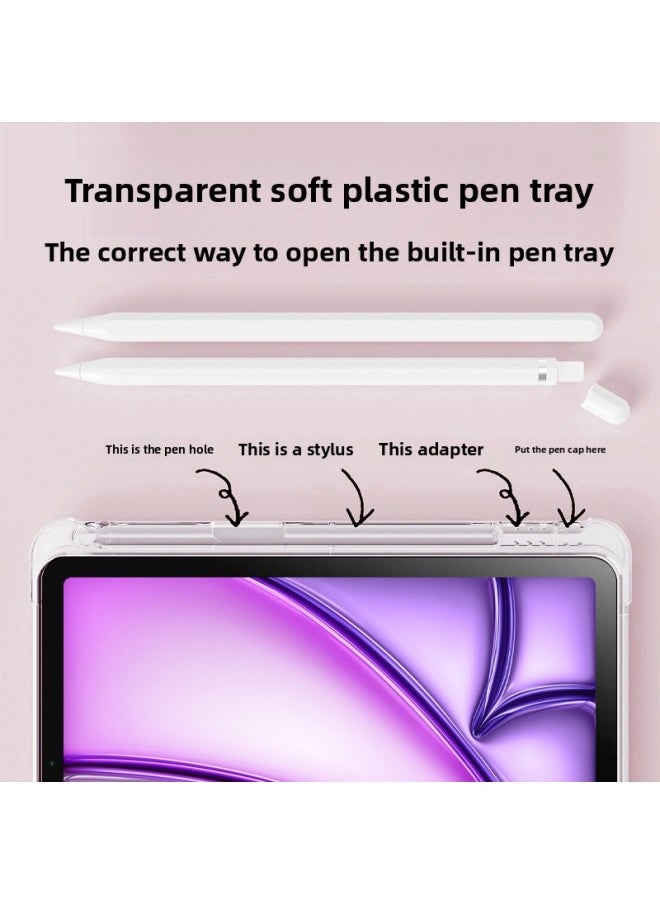 Ipadpro11 Inch Protective Cover Air6 Tablet 10 For 13 Inch Tablet Computer Hard Bottom Mini7 Built-in Pen Slot-Color:Lavender [glazed 1-frosted Transparent Shell-Applicable Models:Pro 7-13inch (m4) [2024 Models]  - Image 5