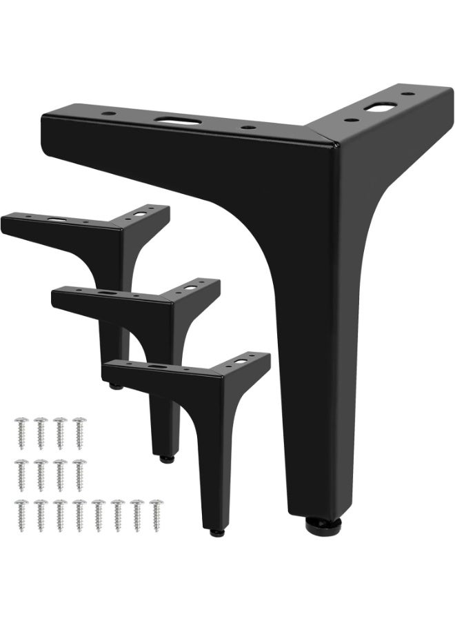 Relex Furniture Legs, Heavy Duty Furniture Metal Legs with Anti-slip Mat and 16Pcs Screws, Metal Triangle Feet, for Furniture, Couch, Wardrobe and Cabinet (Hight: 17cm) - Image 1