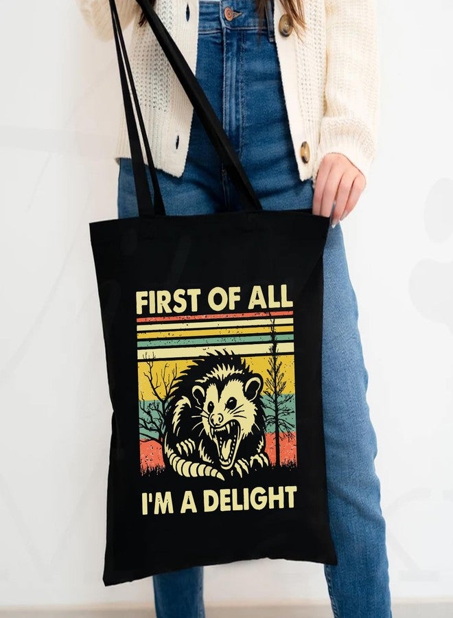 Kimoli Possum Canvas Aesthetic Tote Bag for Women - Cute Reusable Cotton Bags for Shopping Beach Trendy Gifts - Image 2