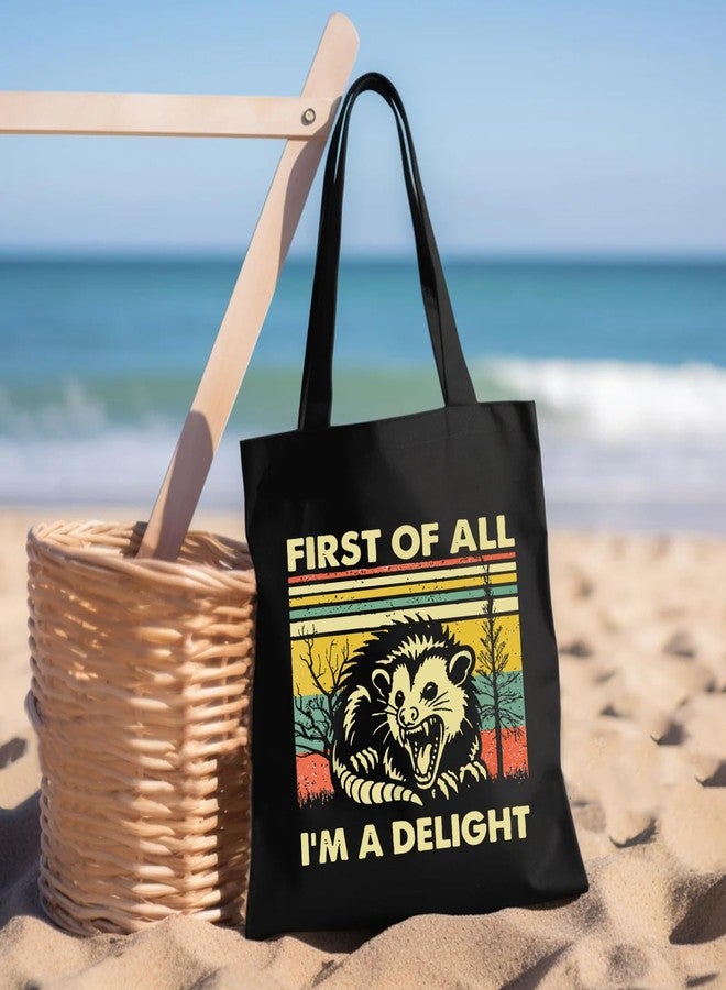 Kimoli Possum Canvas Aesthetic Tote Bag for Women - Cute Reusable Cotton Bags for Shopping Beach Trendy Gifts - Image 5