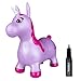 Waddle Bouncy Animal Hopper Inflatable Hopping Animals Indoors and Outdoors Fun Pump Included Riding Toys for Boys and Girls Ages 2 Years and Up Purple Pink Unicorn - Image 2