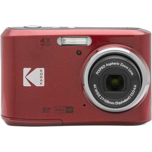 The Imaging World Kodak PIXPRO FZ45 16MP Digital Camera 4X Optical Zoom 27mm Wide Angle 1080P Full HD Video 2.7" LCD Camera (Red) + 64GB Card and Reader + Case + Memory Wallet + Tripod + Cleaning Bundle - Image 2