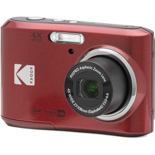 The Imaging World Kodak PIXPRO FZ45 16MP Digital Camera 4X Optical Zoom 27mm Wide Angle 1080P Full HD Video 2.7" LCD Camera (Red) + 64GB Card and Reader + Case + Memory Wallet + Tripod + Cleaning Bundle - Image 5