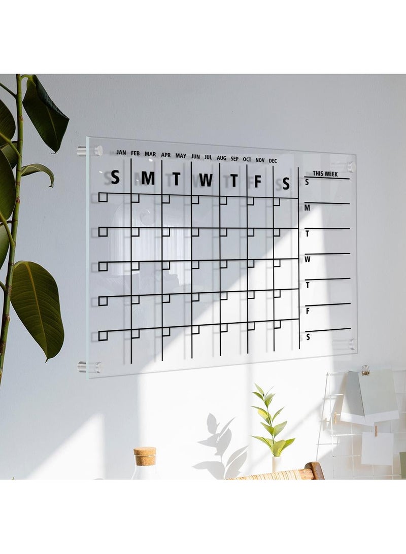 Generic Acrylic Week Plan Memo Board Erasable Transparent Message Writing Reminder Hanging Display  - Image 1