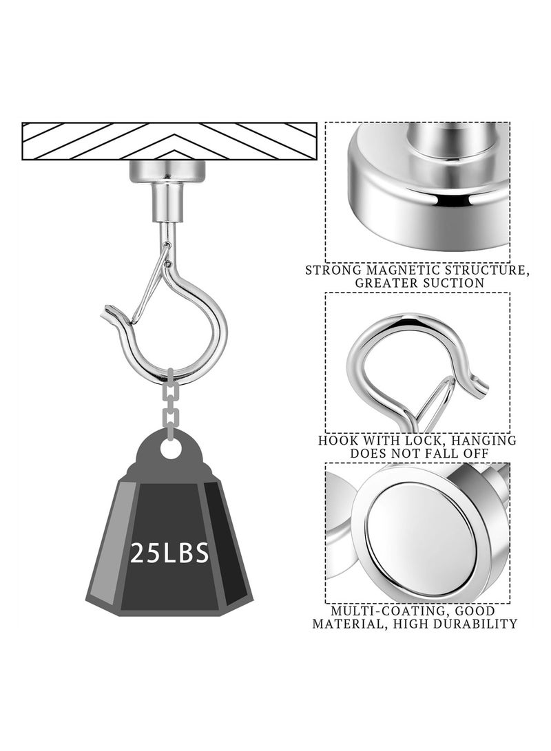 Heavy Duty Magnetic Hooks Set of 10 Strong 25lbs Capacity for Kitchen Office and Outdoor Use Perfect for Hanging Wreaths Grills and More - Image 3