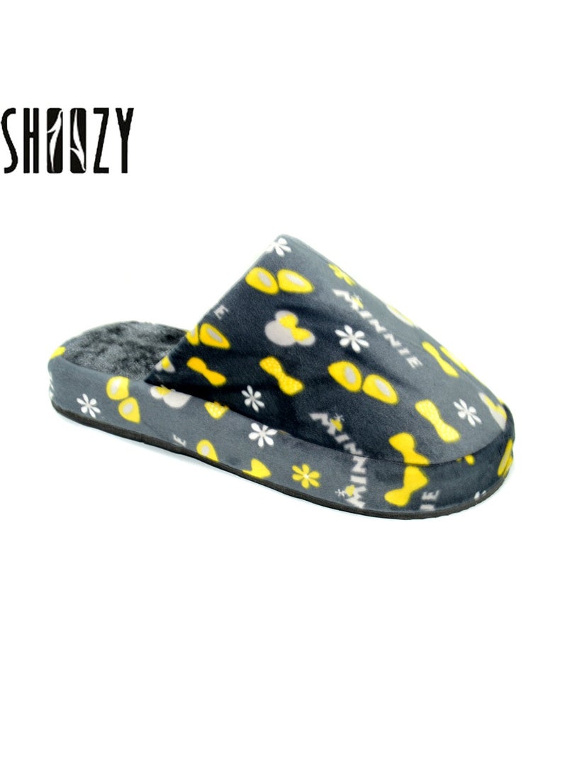 شوزي Flat Rubber Plush Flip Flop Slippers - Image 1