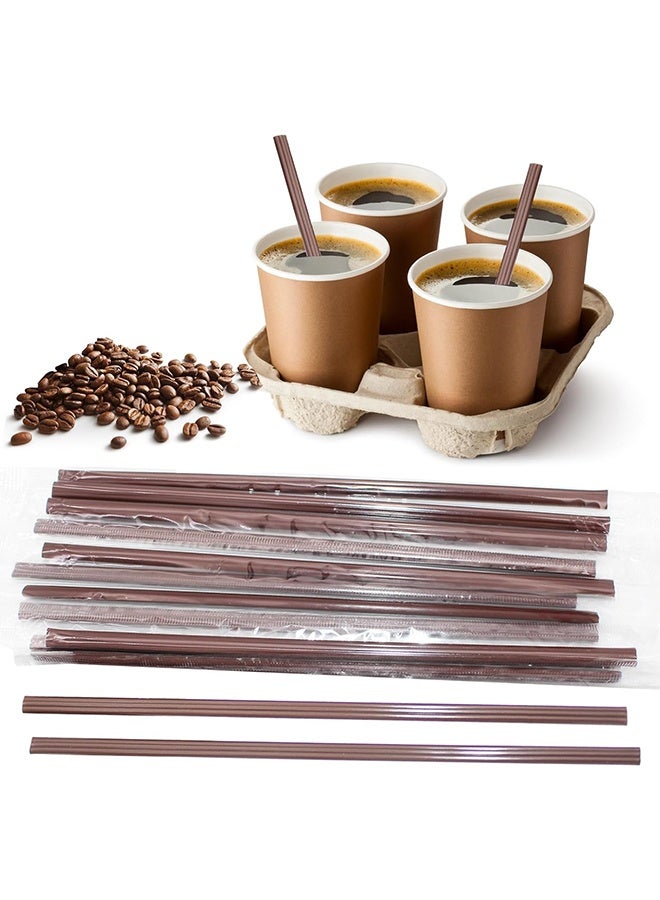 Coffee Stirrers Sticks 100 Individually Wrapped 7.1 Inch，Disposable coffee straw stirring rod，Coffee Straw，Disposable Plastic Drink Stirrer Sticks Health and Safety Three-hole coffee straw - Image 1