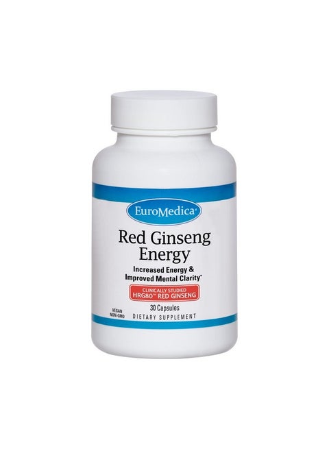 Red Ginseng Energy 30 Capsules Features Hrg80 Energy Focus Stamina 7X More Powerful Than Conventional Ginseng Nongmo Vegan 30 Servings