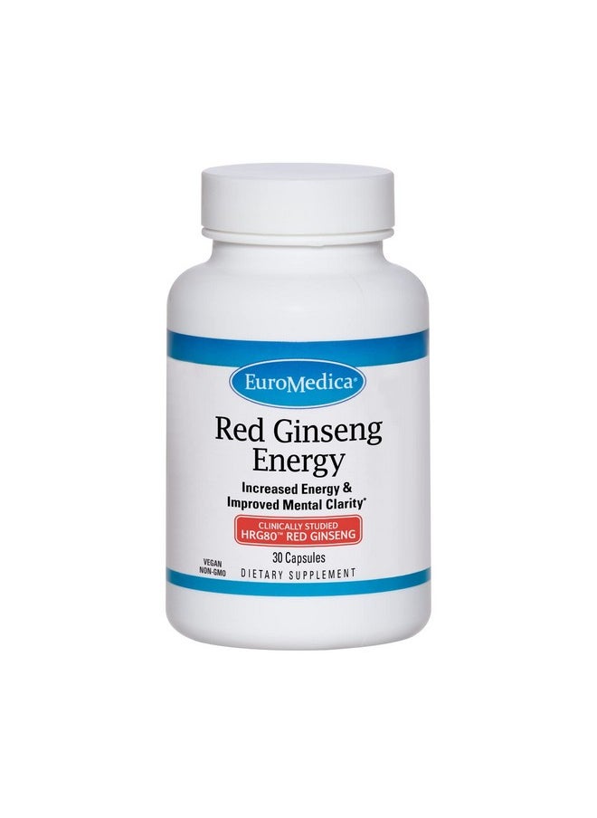 Red Ginseng Energy 30 Capsules Features Hrg80 Energy Focus Stamina 7X More Powerful Than Conventional Ginseng Nongmo Vegan 30 Servings