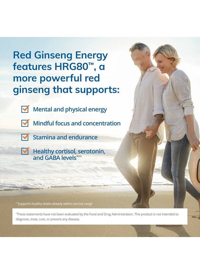 Red Ginseng Energy 30 Capsules Features Hrg80 Energy Focus Stamina 7X More Powerful Than Conventional Ginseng Nongmo Vegan 30 Servings