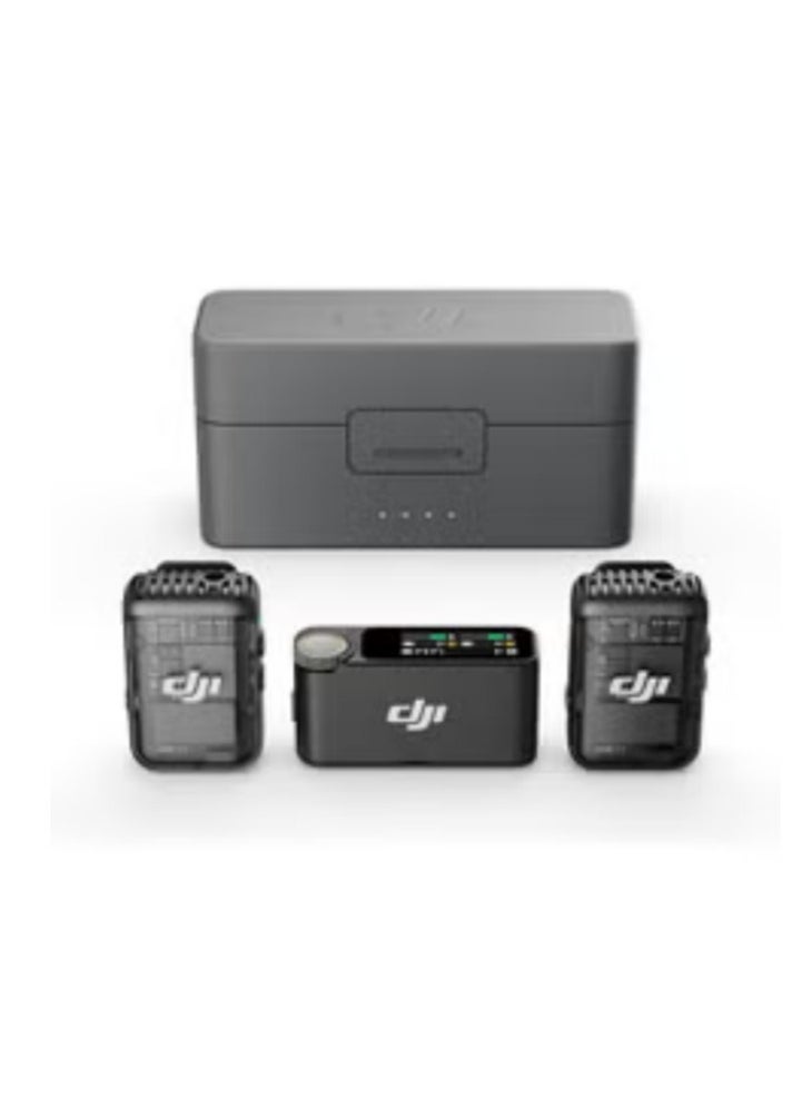 dji - Mic 2 (2 TX + 1 RX + Charging Case), All-in-one Wireless Microphone, Intelligent Noise Cancelling, 32-bit Float Internal Recording, 250m (820 ft.) Range, Microphone for iPhone, Android, Camera - Image 1