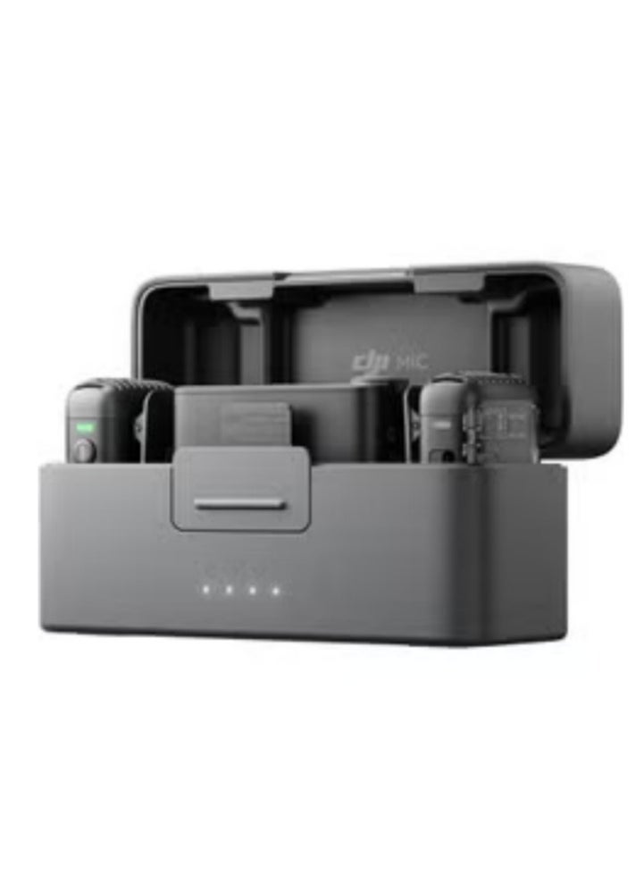 dji - Mic 2 (2 TX + 1 RX + Charging Case), All-in-one Wireless Microphone, Intelligent Noise Cancelling, 32-bit Float Internal Recording, 250m (820 ft.) Range, Microphone for iPhone, Android, Camera - Image 1