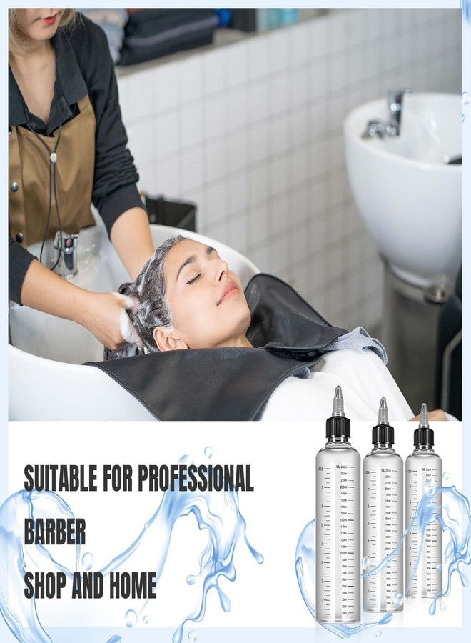 Barydat مجموعة باريدات المكونة من 12 قطعة من زجاجات تطبيق ذات غطاء لولبي، سعة 8 أونصات، زجاجة صبغة شعر، زجاجة ضغط للشعر، عبوة زيت للشعر مع مقياس مدرج للنسبة، فوهة فتح وإغلاق سوداء وقمعين للشامبو واللوشن - Image 5