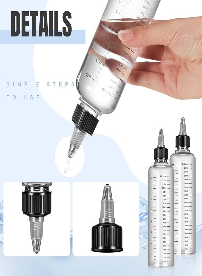 Barydat مجموعة باريدات المكونة من 12 قطعة من زجاجات تطبيق ذات غطاء لولبي، سعة 8 أونصات، زجاجة صبغة شعر، زجاجة ضغط للشعر، عبوة زيت للشعر مع مقياس مدرج للنسبة، فوهة فتح وإغلاق سوداء وقمعين للشامبو واللوشن - Image 3