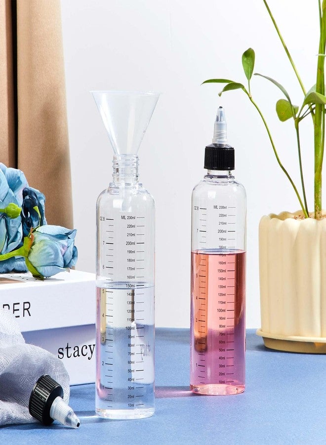 Barydat مجموعة باريدات المكونة من 12 قطعة من زجاجات تطبيق ذات غطاء لولبي، سعة 8 أونصات، زجاجة صبغة شعر، زجاجة ضغط للشعر، عبوة زيت للشعر مع مقياس مدرج للنسبة، فوهة فتح وإغلاق سوداء وقمعين للشامبو واللوشن - Image 4