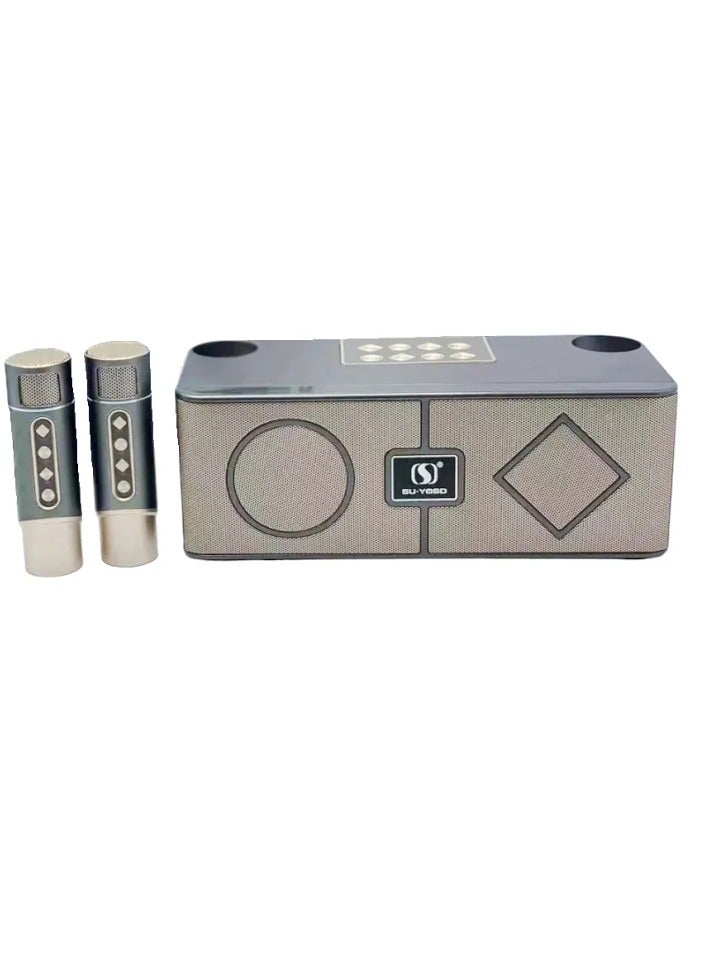 YS Karaoke Sound System Portable Karaoke Outdoor Rock Speakers Ys-215 Grey - Image 2